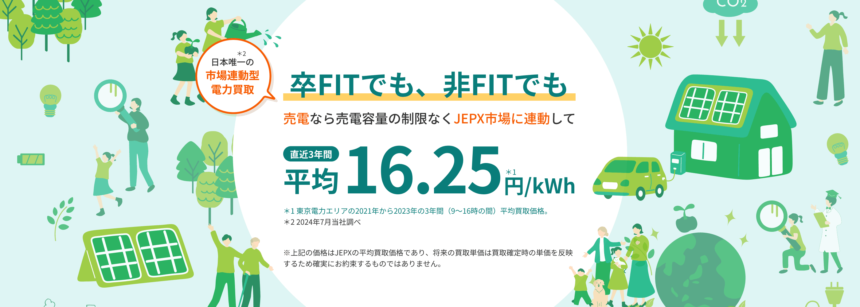 日本唯一の 市場連動型 電力買取